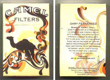 Discount Camel Filters Art Issue designed by Gary Fernandez cigarettes hard box
