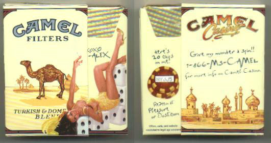 Discount Camel Filters Casino Showgirl Issue Alex side slide cigarettes hard box