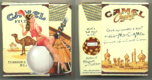 Discount Camel Filters Casino Showgirl Issue Cami side slide cigarettes hard box