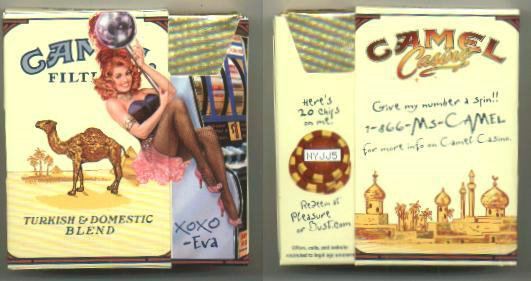 Discount Camel Filters Casino Showgirl Issue Eva side slide cigarettes hard box