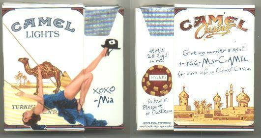 Discount Camel Lights Casino Showgirl Issue Mia side slide cigarettes hard box