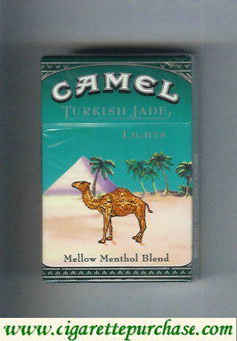 Discount Camel Turkish Jade Mellow Menthol Blend Lights cigarettes hard box