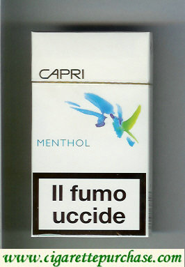 Discount Capri Menthol slim 100s cigarettes hard box