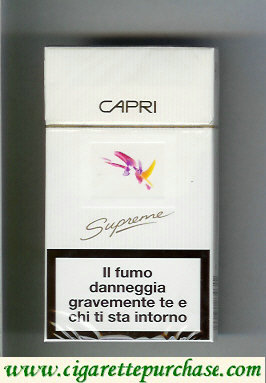 Discount Capri Supreme slim 100s cigarette hard box