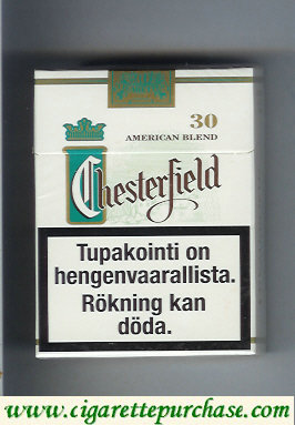 Discount Chesterfield Green Full Flavor Menthol cigarettes American blend 30
