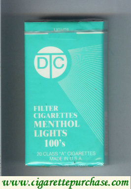 DTC Filter Cigarettes Menthol Lights 100s cigarettes soft box