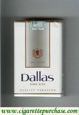 Dallas De Luxo Quality Tobaccos white and grey cigarettes soft box