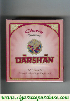 Darshan Cherry Flavored cigarettes wide flat hard box