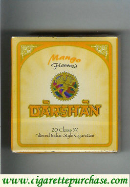 Darshan Mango Flavored cigarettes wide flat hard box