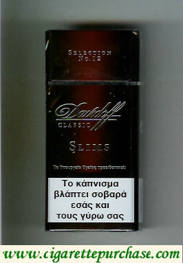 Davidoff Selection No 12 Classic Slims 100s cigarettes hard box