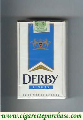 Derby Lights white and blue cigarettes soft box