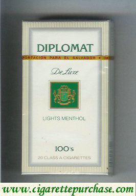 Diplomat De Luxe Lights Menthol 100s cigarettes hard box