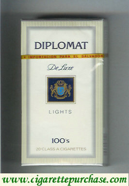 Diplomat De Luxe Lights 100s cigarettes hard box