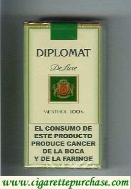 Diplomat De Luxe Menthol 100s cigarettes soft box