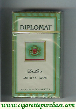 Diplomat De Luxe Menthol 100s hard box cigarettes