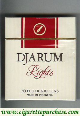 Djarum Lights 90s cigarettes wide flat hard box