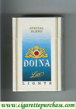 Doina Lux Lights Special Blend white and blue cigarettes hard box