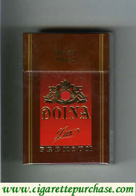 Doina Lux Premium Special Blend brown and red cigarettes hard box