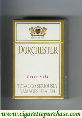 Dorchester Extra Mild white cigarettes hard box