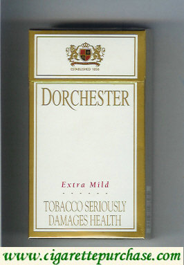 Dorchester Extra Mild white 100s cigarettes hard box