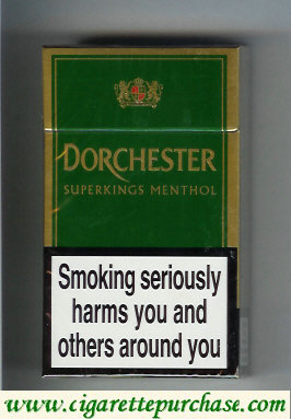 Dorchester Menthol green 100s cigarettes hard box