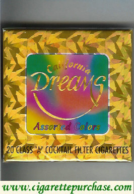 Dreams Dreams California Assorted Colors cigarettes wide flat hard box