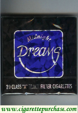 Dreams Midnight Black Filter cigarettes wide flat hard box