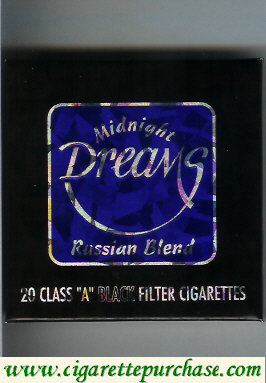 Dreams Midnight Russian Blend Black Filter cigarettes wide flat hard box