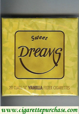 Dreams Sweet Vanilla Filter yellow cigarettes wide flat hard box