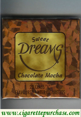 Dreams Sweet Chocolate Mocha Flavoured Filter cigarettes wide flat hard box