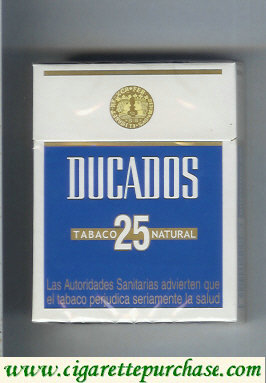Ducados Tabaco Natural blue and white 25s cigarettes hard box