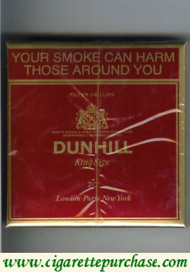 Discount Dunhill Filter De Luxe King Size 20 cigarettes wide flat hard box