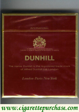 Discount Dunhill International 100s cigarettes wide flat hard box