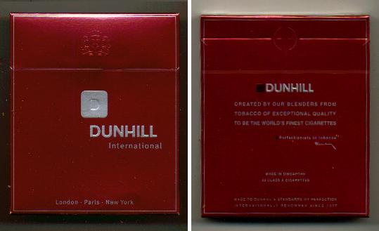 Discount Dunhill International D 100s cigarettes wide flat hard box