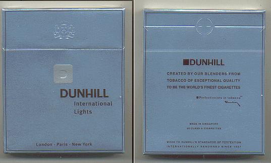 Discount Dunhill International Lights D 100s cigarettes wide flat hard box