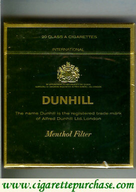 Discount Dunhill International Menthol Filter 100s cigarettes wide flat hard box