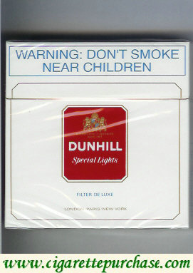 Discount Dunhill Special Lights Filter De Luxe 30 white and red cigarettes hard box