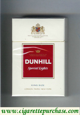 Discount Dunhill Special Lights white and red cigarettes hard box