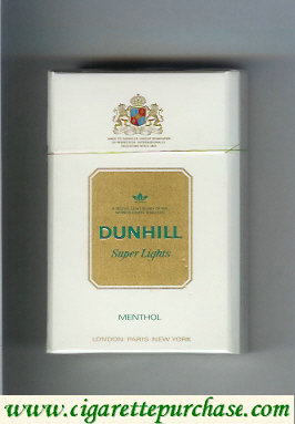 Discount Dunhill Super Lights Menthol white and gold cigarettes hard box