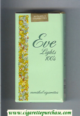 EVE Lights 100s Menthol cigarettes soft box