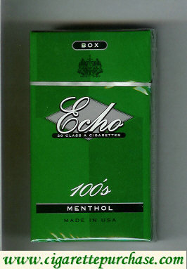 Echo 100s Menthol cigarettes hard box