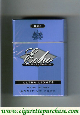 Echo Ultra Lights cigarettes hard box