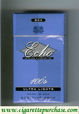 Echo 100s Ultra Lights cigarettes hard box