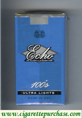 Echo 100s Ultra Lights cigarettes soft box