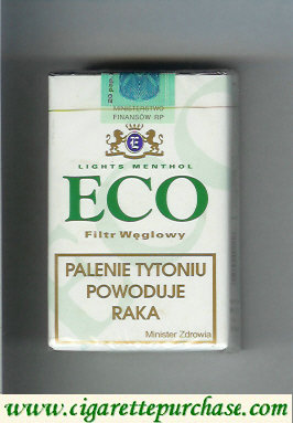 Eco Lights Menthol Filter Weglowy cigarettes soft box