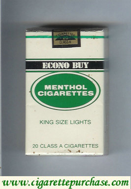 Econo Buy King Size Lights Menthol cigarettes soft box