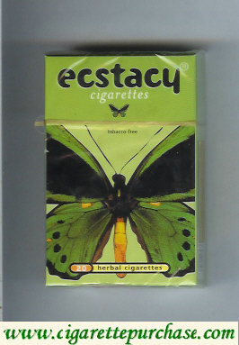 Ecstacy green herbal cigarettes hard box