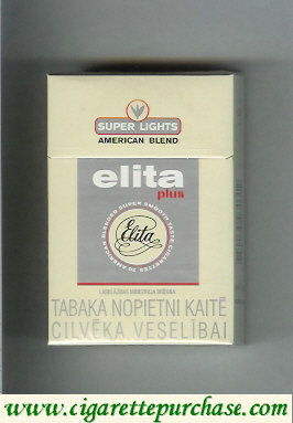 Elita Plus Super Lights American Blend cigarettes hard box