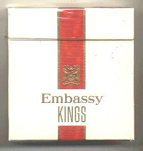 Embassy Kings cigarettes wide flat hard box