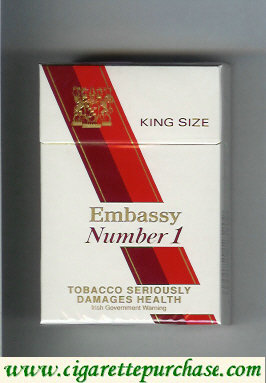 Embassy Number 1 on white cigarettes hard box